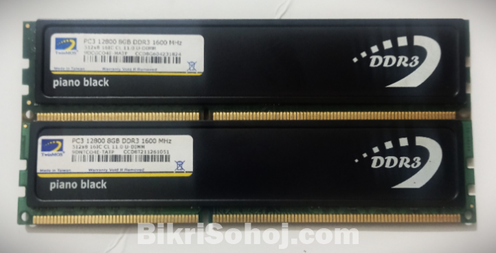 Twinmos 8GB DDR3 1600 BUS Desktop RAM